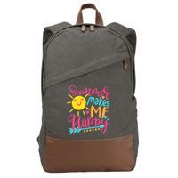 Summer Makes Me Happy Cotton Canvas Backpack
