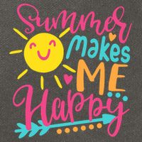 Summer Makes Me Happy Cotton Canvas Backpack