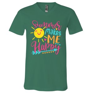 Summer Makes Me Happy V-Neck T-Shirt