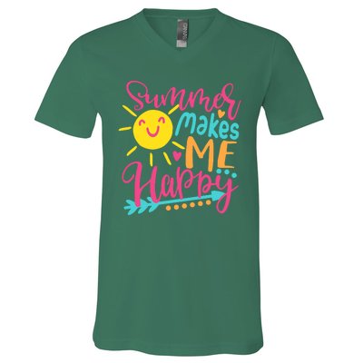 Summer Makes Me Happy V-Neck T-Shirt