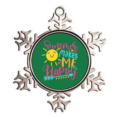 Summer Makes Me Happy Metallic Star Ornament