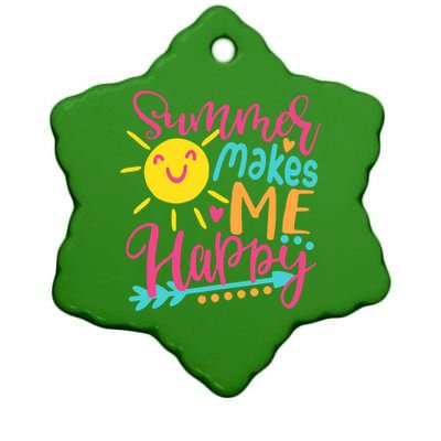 Summer Makes Me Happy Ceramic Star Ornament