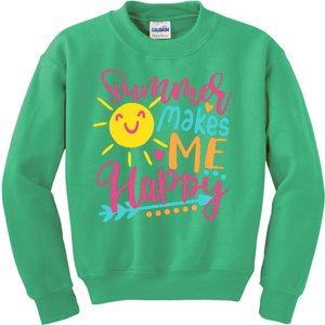 Summer Makes Me Happy Kids Sweatshirt