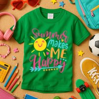 Summer Makes Me Happy Kids T-Shirt