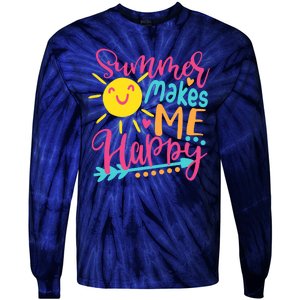 Summer Makes Me Happy Tie-Dye Long Sleeve Shirt