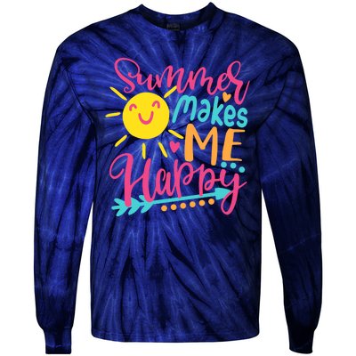 Summer Makes Me Happy Tie-Dye Long Sleeve Shirt