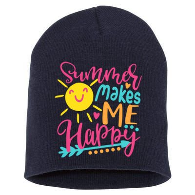 Summer Makes Me Happy Short Acrylic Beanie