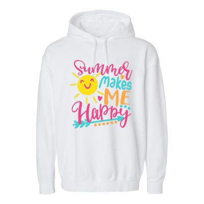 Summer Makes Me Happy Garment-Dyed Fleece Hoodie