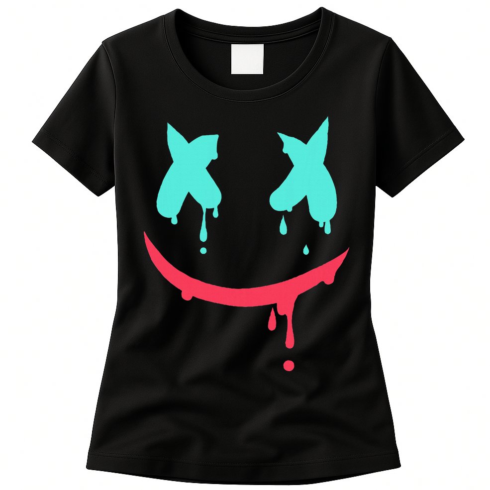 Smiling Marshmallow Melting Happy Face Womens T-Shirt