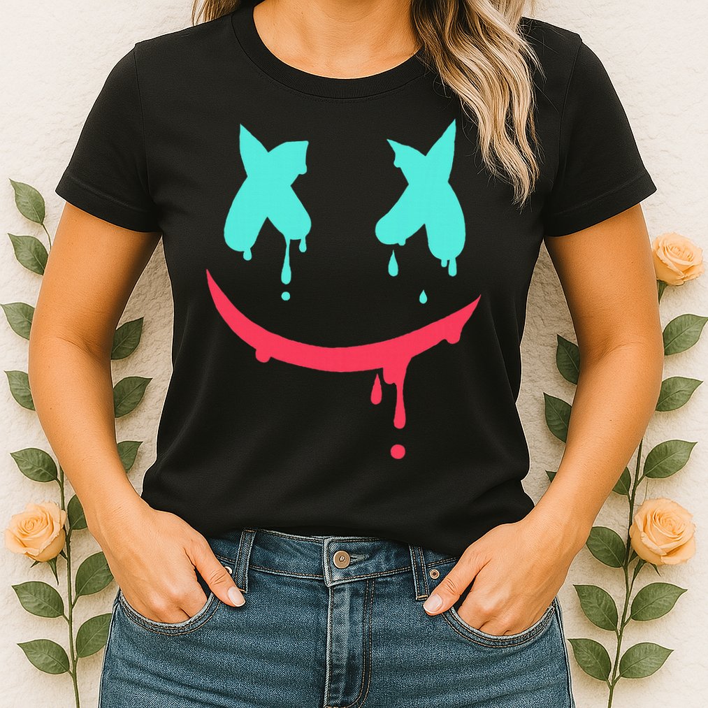Smiling Marshmallow Melting Happy Face Womens T-Shirt