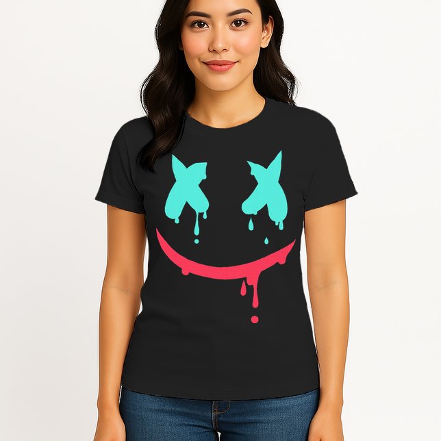 Smiling Marshmallow Melting Happy Face Womens T-Shirt
