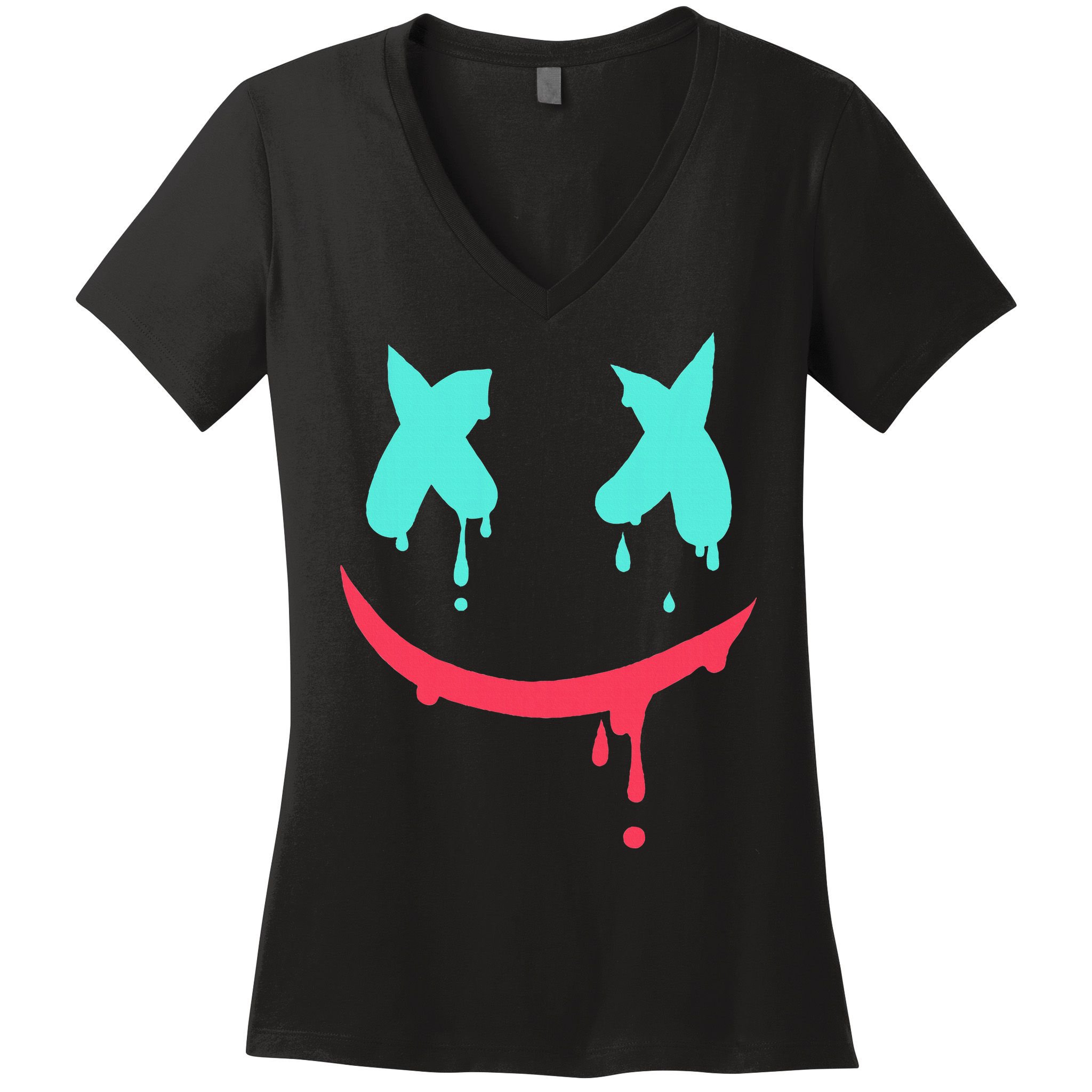 Smiling Marshmallow Melting Happy Face Women's V-Neck T-Shirt