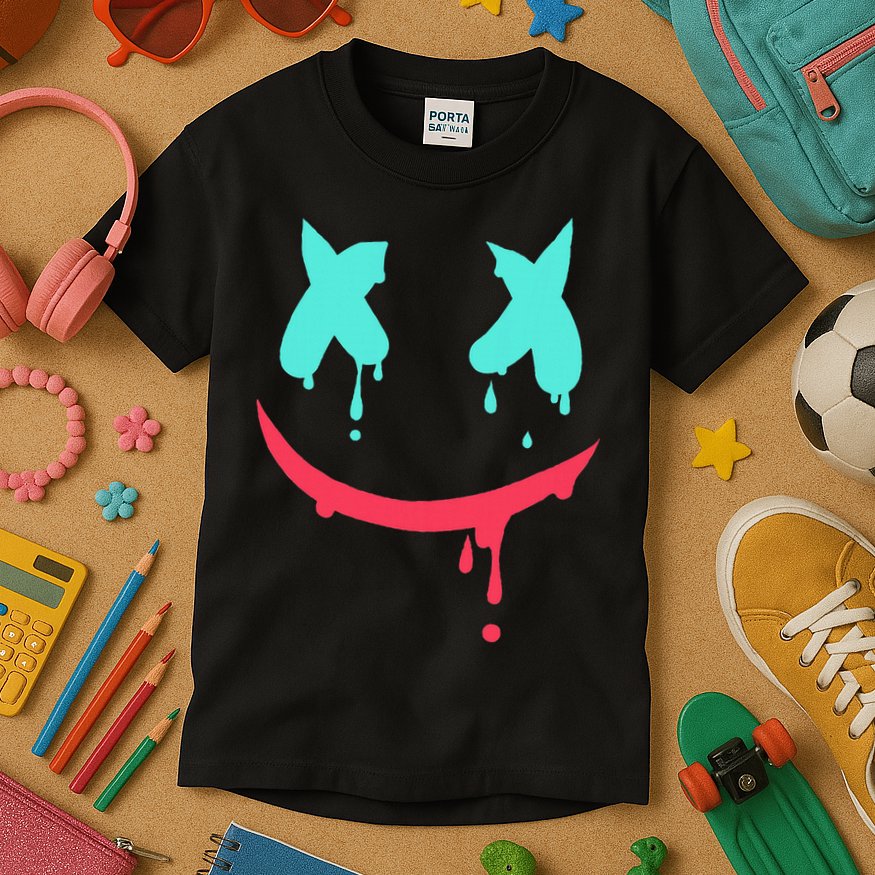 Smiling Marshmallow Melting Happy Face Kids T-Shirt