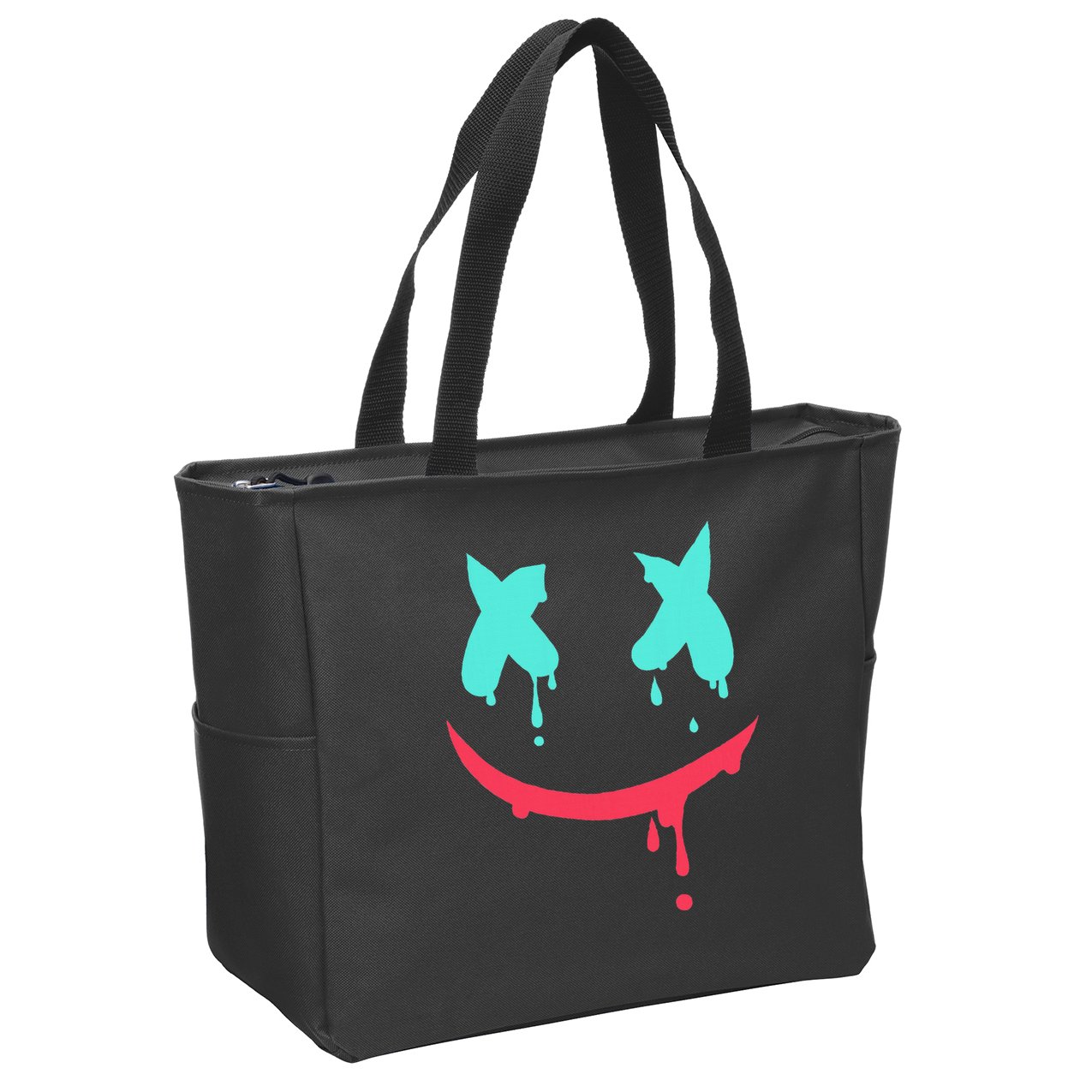 Smiling Marshmallow Melting Happy Face Zip Tote Bag