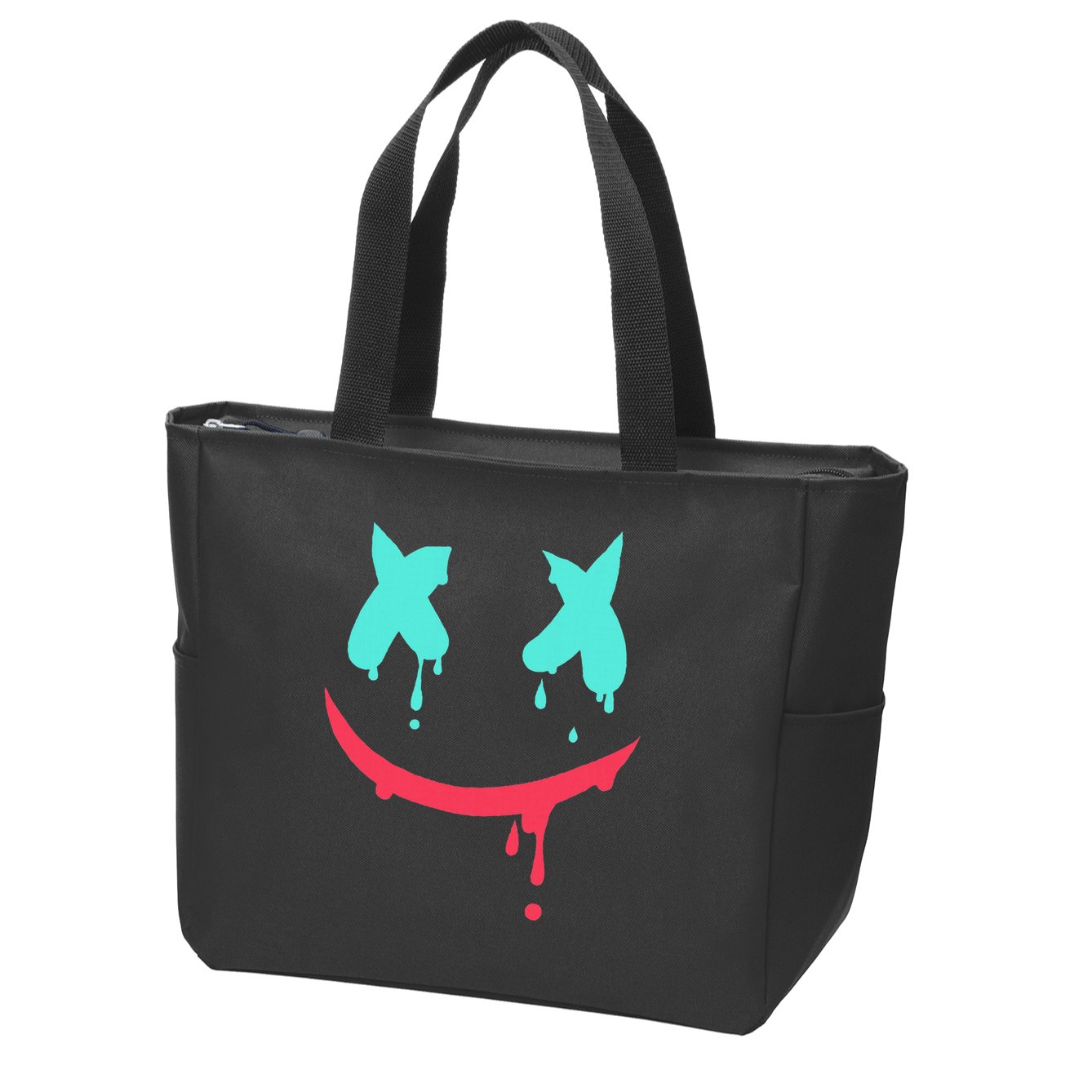 Smiling Marshmallow Melting Happy Face Zip Tote Bag