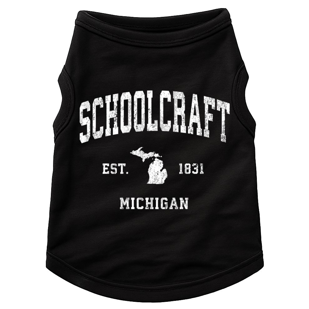 Schoolcraft Michigan Mi Vintage Athletic Sports Doggie Tank