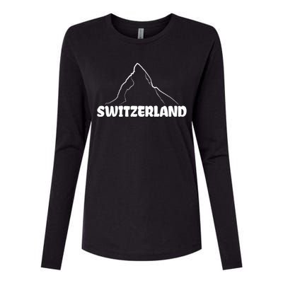 Switzerland Matterhorn Mountaineer Snow Ski Lovers Gift Womens Cotton Relaxed Long Sleeve T-Shirt