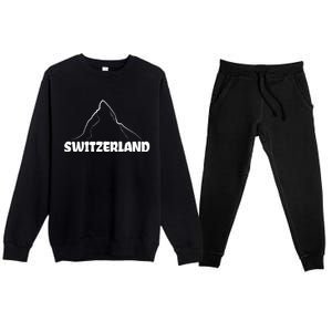 Switzerland Matterhorn Mountaineer Snow Ski Lovers Gift Premium Crewneck Sweatsuit Set