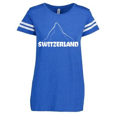 Switzerland Matterhorn Mountaineer Snow Ski Lovers Gift Enza Ladies Jersey Football T-Shirt