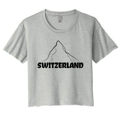 Switzerland Matterhorn Mountaineer Snow Ski Lovers Gift Women's Crop Top Tee