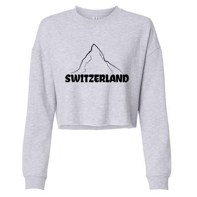 Switzerland Matterhorn Mountaineer Snow Ski Lovers Gift Cropped Pullover Crew