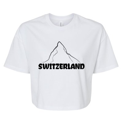 Switzerland Matterhorn Mountaineer Snow Ski Lovers Gift Bella+Canvas Jersey Crop Tee