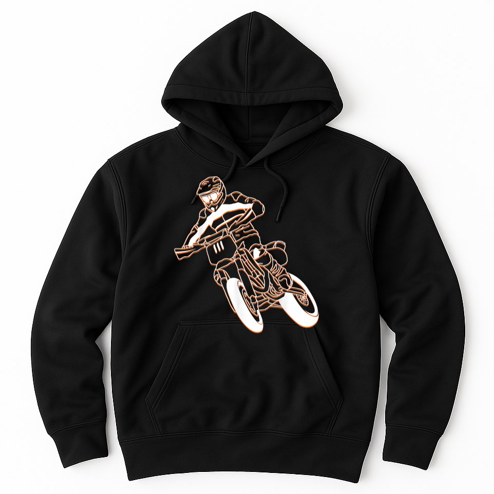 Supermoto Motorcycle Motocross Rider Racing Hoodie