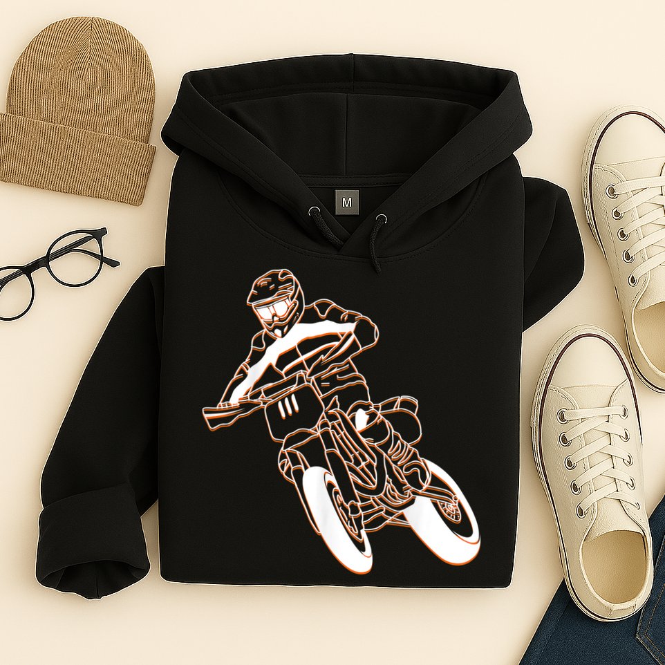 Supermoto Motorcycle Motocross Rider Racing Hoodie