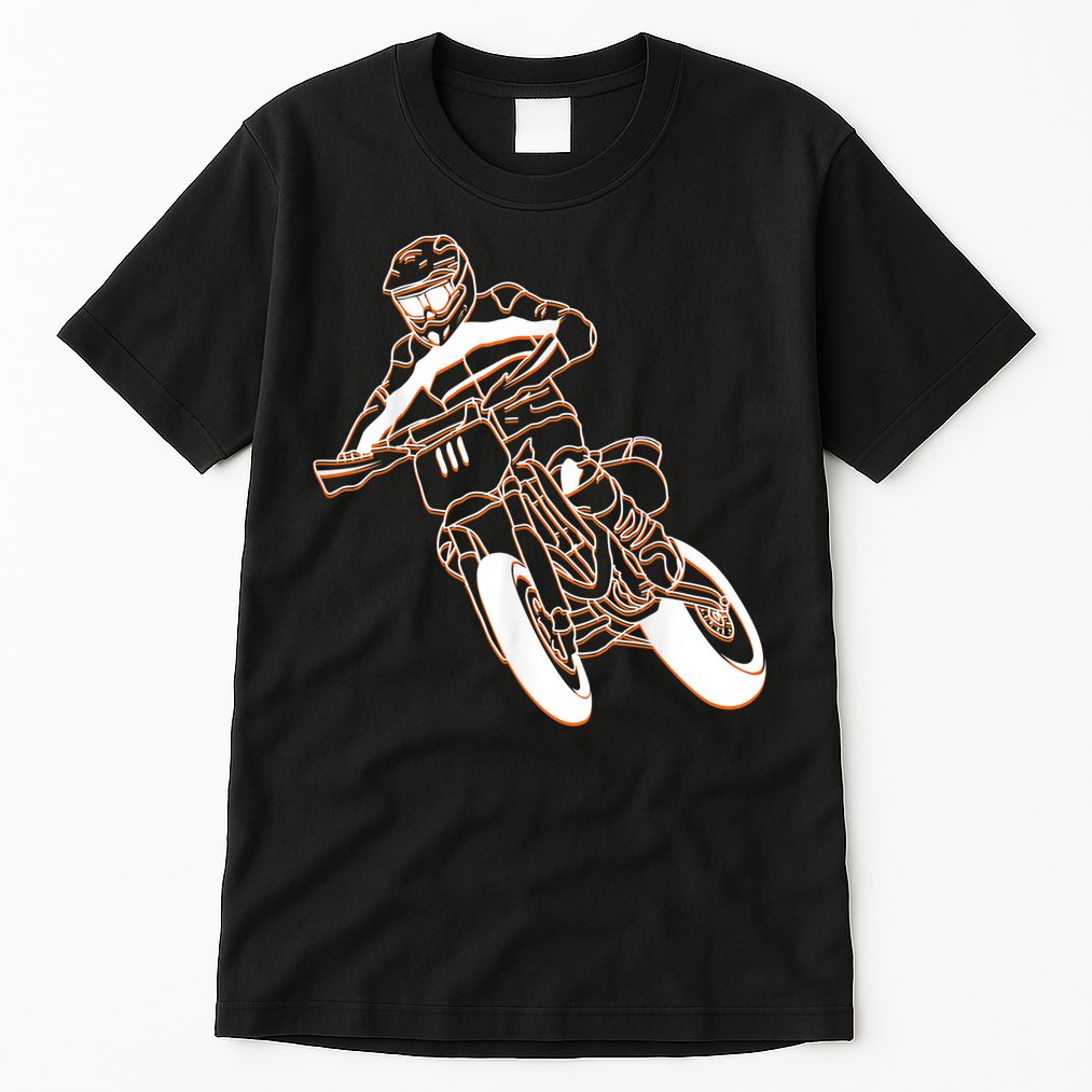 Supermoto Motorcycle Motocross Rider Racing Tall T-Shirt