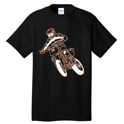 Supermoto Motorcycle Motocross Rider Racing Tall T-Shirt