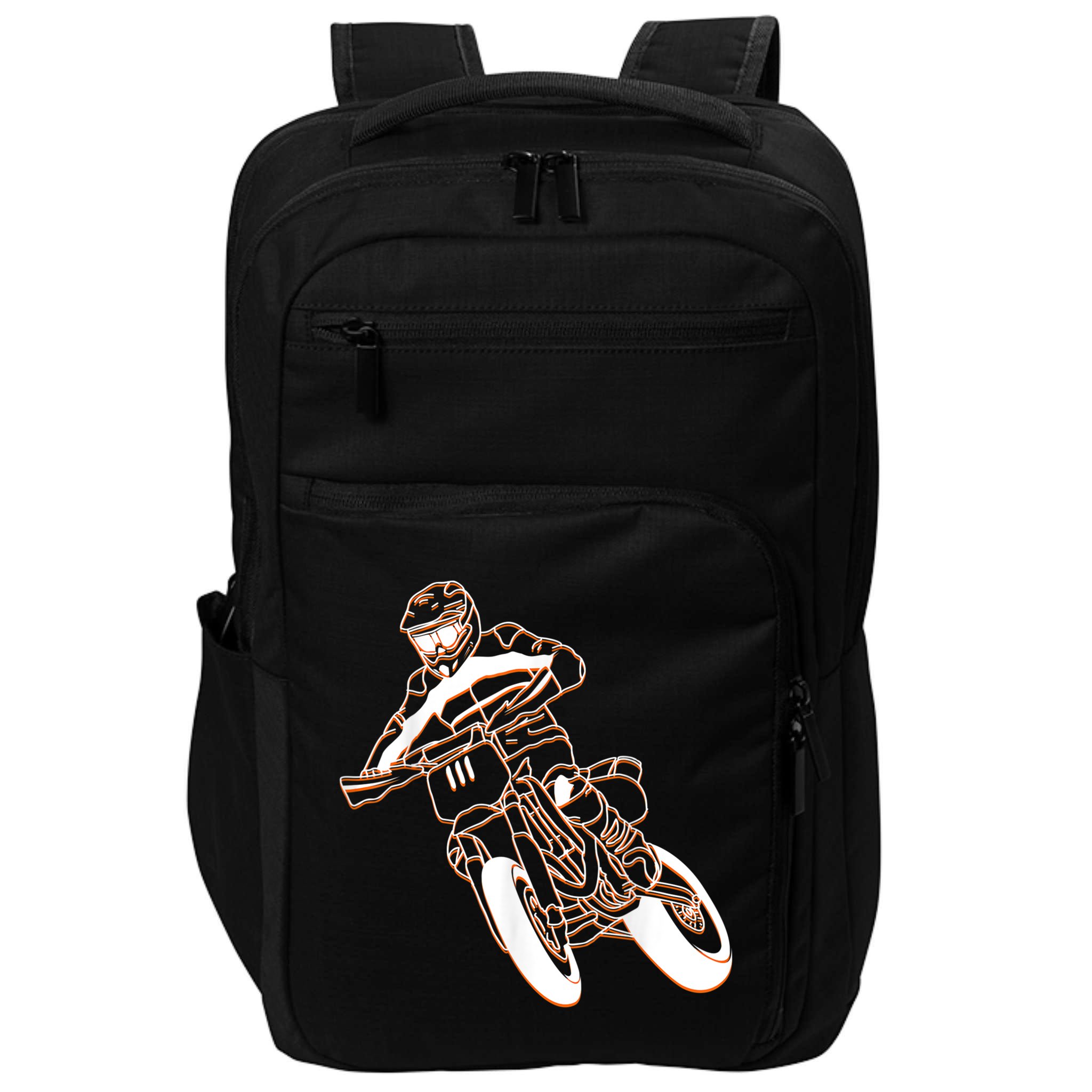 Supermoto Motorcycle Motocross Rider Racing Impact Tech Backpack