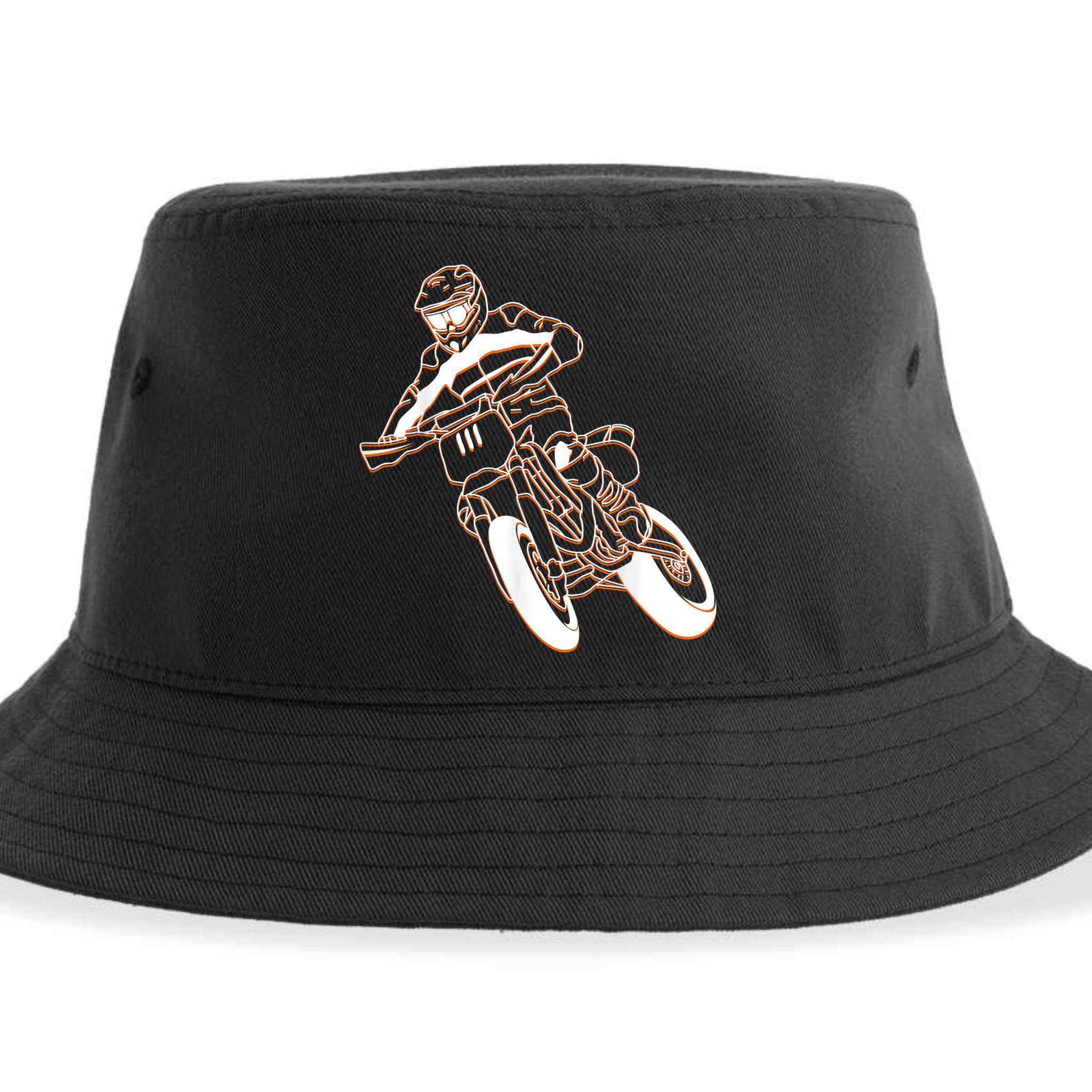 Supermoto Motorcycle Motocross Rider Racing Sustainable Bucket Hat
