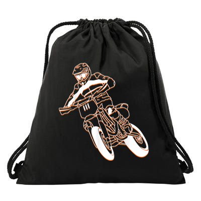 Supermoto Motorcycle Motocross Rider Racing Drawstring Bag