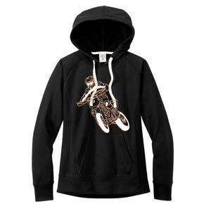 Supermoto Motorcycle Motocross Rider Racing Women's Fleece Hoodie