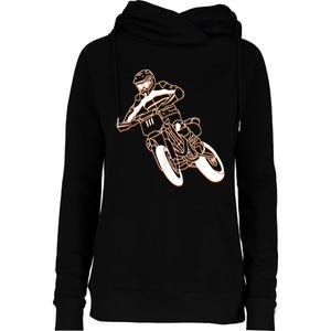 Supermoto Motorcycle Motocross Rider Racing Womens Funnel Neck Pullover Hood