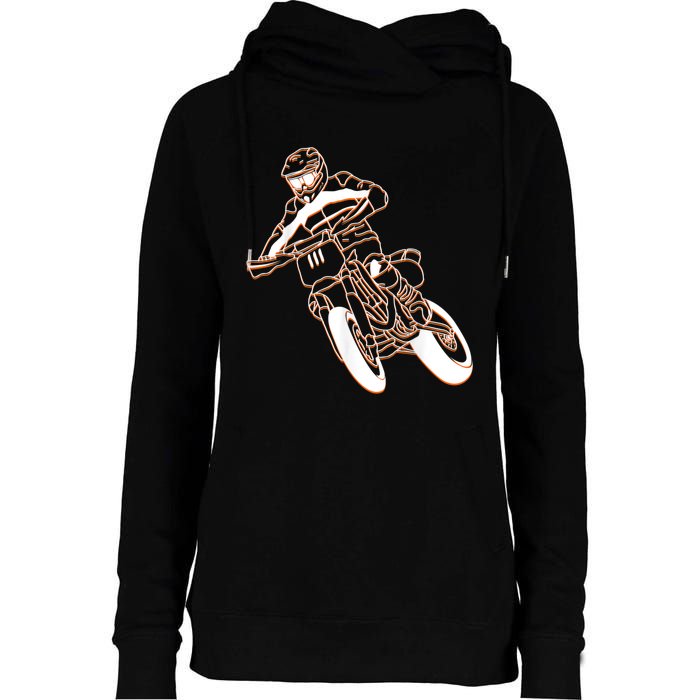 Supermoto Motorcycle Motocross Rider Racing Womens Funnel Neck Pullover Hood