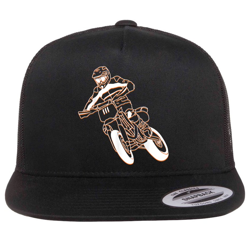 Supermoto Motorcycle Motocross Rider Racing Flat Bill Trucker Hat
