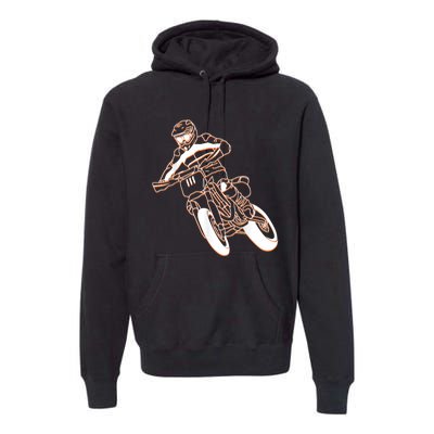 Supermoto Motorcycle Motocross Rider Racing Premium Hoodie