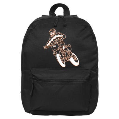Supermoto Motorcycle Motocross Rider Racing 16 in Basic Backpack