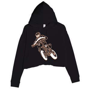 Supermoto Motorcycle Motocross Rider Racing Crop Fleece Hoodie