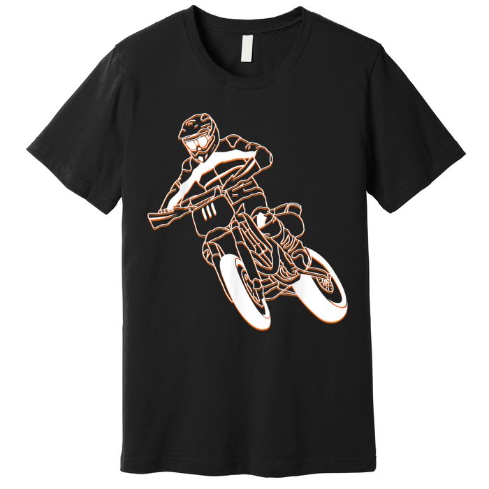 Supermoto Motorcycle Motocross Rider Racing Premium T-Shirt