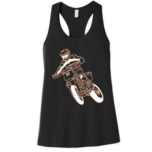 Supermoto Motorcycle Motocross Rider Racing Women's Racerback Tank