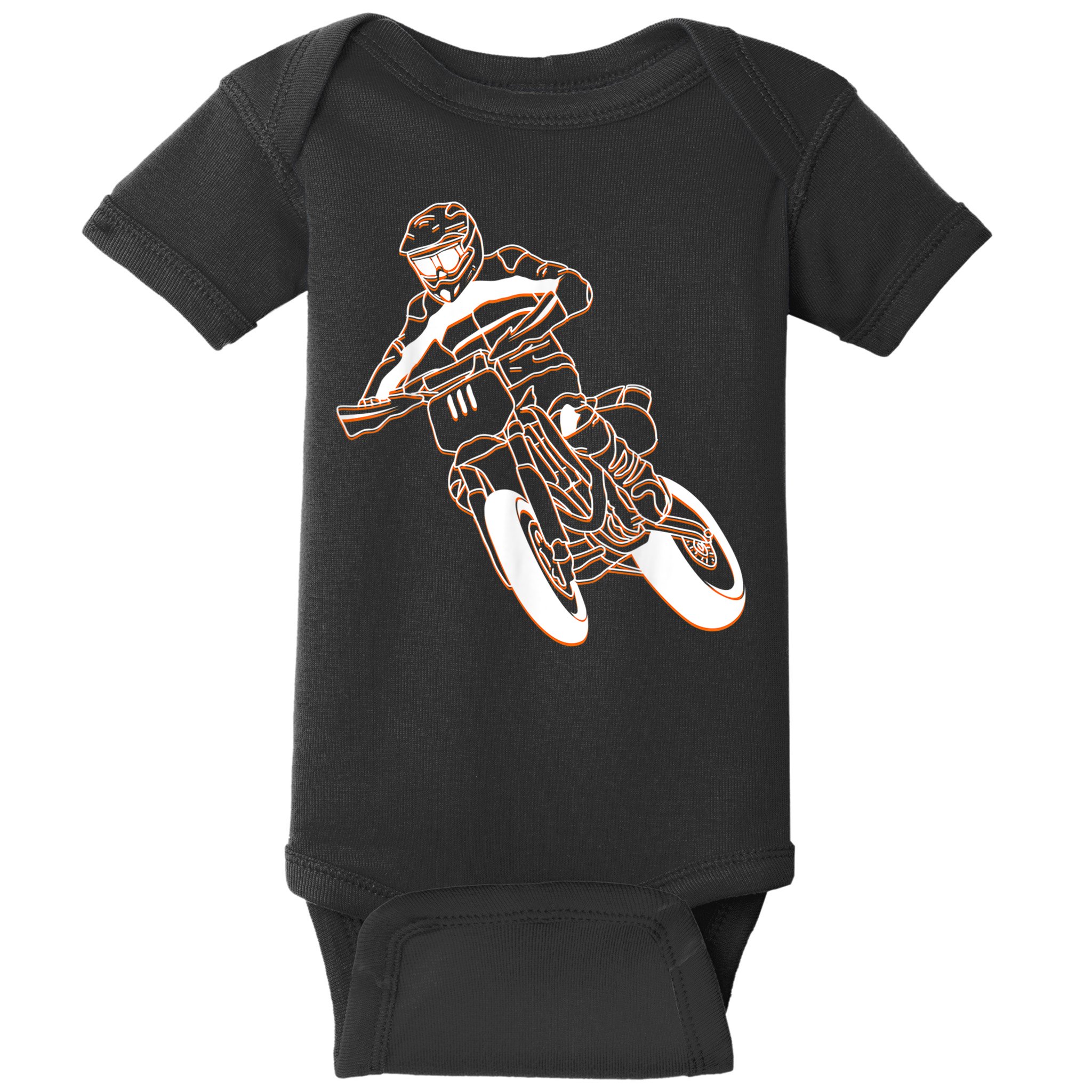 Supermoto Motorcycle Motocross Rider Racing Baby Bodysuit
