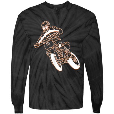 Supermoto Motorcycle Motocross Rider Racing Tie-Dye Long Sleeve Shirt