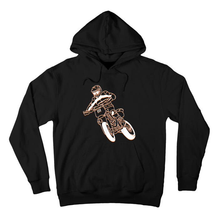 Supermoto Motorcycle Motocross Rider Racing Tall Hoodie