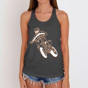 Supermoto Motorcycle Motocross Rider Racing Women's Knotted Racerback Tank