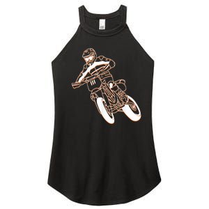 Supermoto Motorcycle Motocross Rider Racing Women's Perfect Tri Rocker Tank