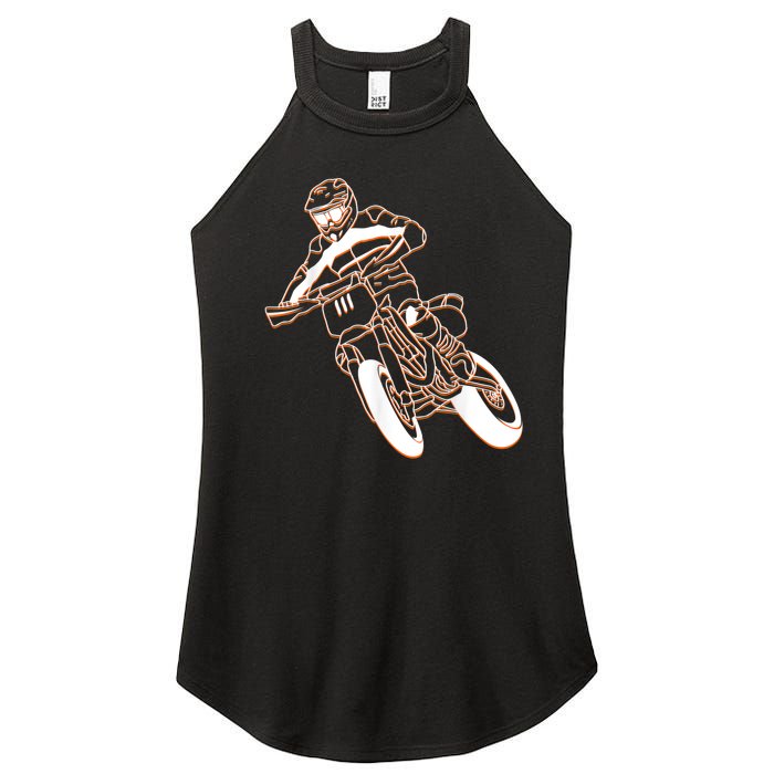 Supermoto Motorcycle Motocross Rider Racing Women's Perfect Tri Rocker Tank