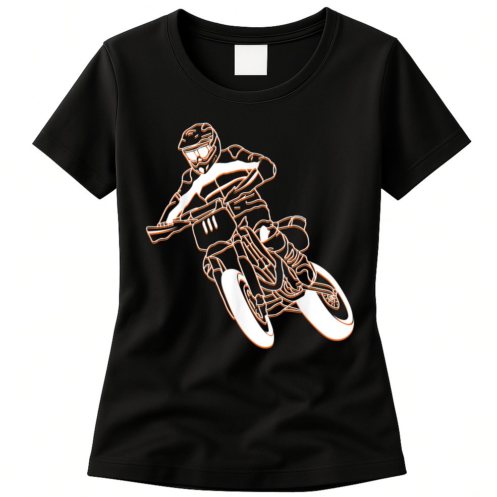 Supermoto Motorcycle Motocross Rider Racing Womens T-Shirt