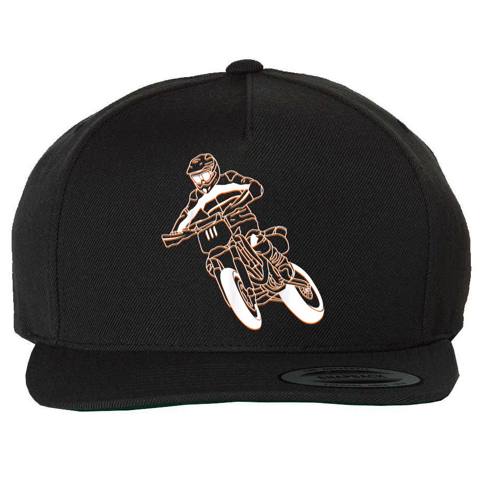 Supermoto Motorcycle Motocross Rider Racing Wool Snapback Cap